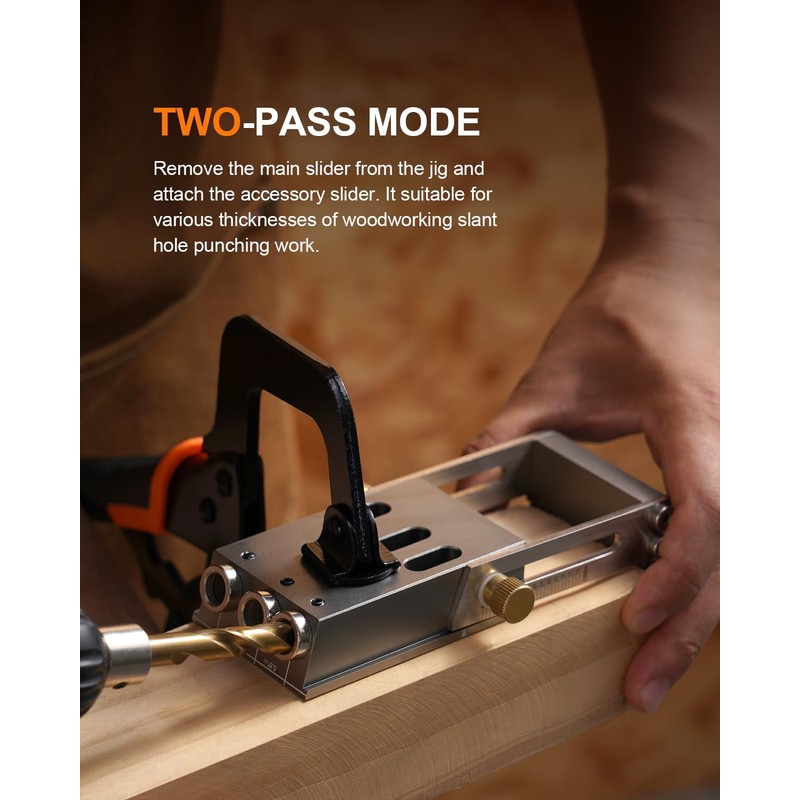 Kolvoii Pocket Hole Jig, Professional Adjustable Pocket Screw Jig for