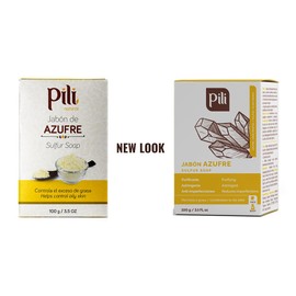 Pili Natural Sulfur Soap Bars (1 Pack) Jabón de azufre - Deep Cleansing and Oil-Control Formula for All Skin Types - Maintain Healthy Skin - 1-Pack