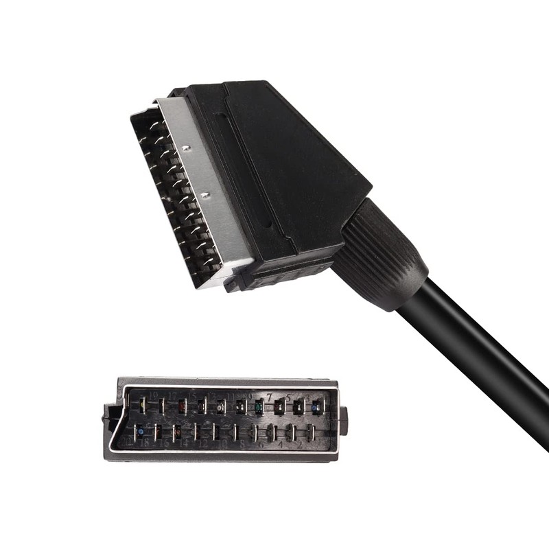YAODHAOD SCART Cable Galvanised 1.5 m 21-Pin Multiple Shielded Precision