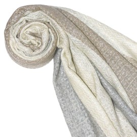 Lorenzo Cana Pashmina 78285 Women's Scarf 100% Cashmere Fluffy Lightweight Stole Wrap Scarf Cashmere Scarf Cashmere Pashmina Natural Fibre, Beige cream natural tones