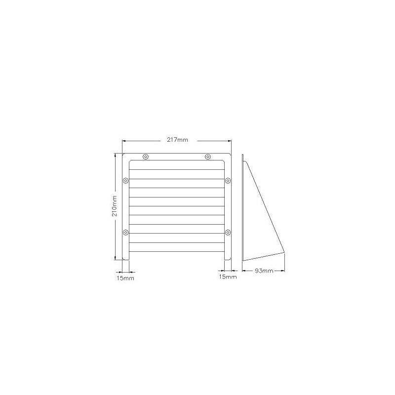 Rytons Building Products ABC8BS Light and Draught Reducing Airbrick Cowl