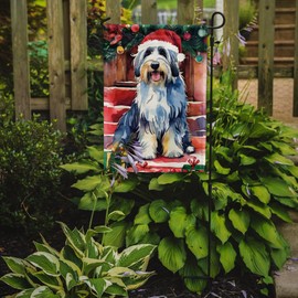 Caroline's Treasures DAC3354GF Bearded Collie Christmas Garden Flag Mailbox Flag Decorative Yard Flag Banner Outside Patio Artwork Yard Flower Beds, Garden Size, Multicolor