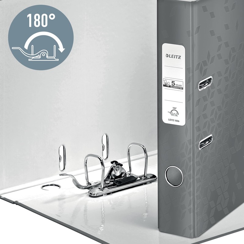 Leitz Wow 180° Lever Arch File, Red Lever Arch File,