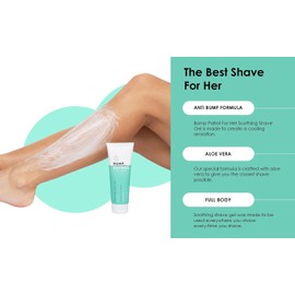 Bump Patrol- Gel de afeitado calmante For Her que previene las quemaduras por afeitado, los pelos encarnados y las piernas con aspecto de fresa: Clear Sensitive Shave