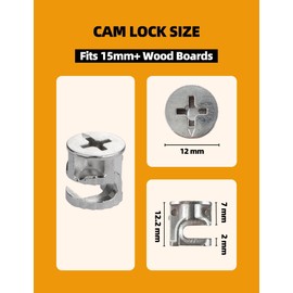 Cam Locks for Furniture 20 PCs, 12 x 12.2 mm Furniture Cam Lock Fasteners Compitable with IKEA Hardware Parts, Repair Spare Parts Nut & Bolt Assortment Sets (12x12.2MM)