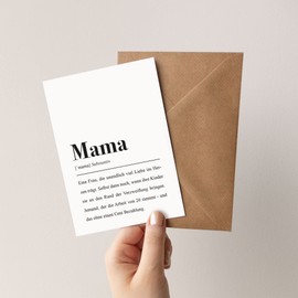 Mum Card with Envelope - Mama Definition