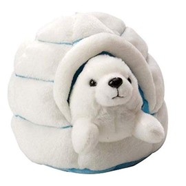 Wild Republic Harp Seal Plush, Stuffed Animal, Plush Toy, Gifts for Kids, W/ Igloo, 6 Inches