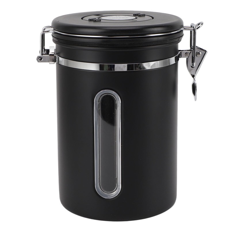 Coffee Canister 1800ml 304 Stainless Steel Window Design One Way