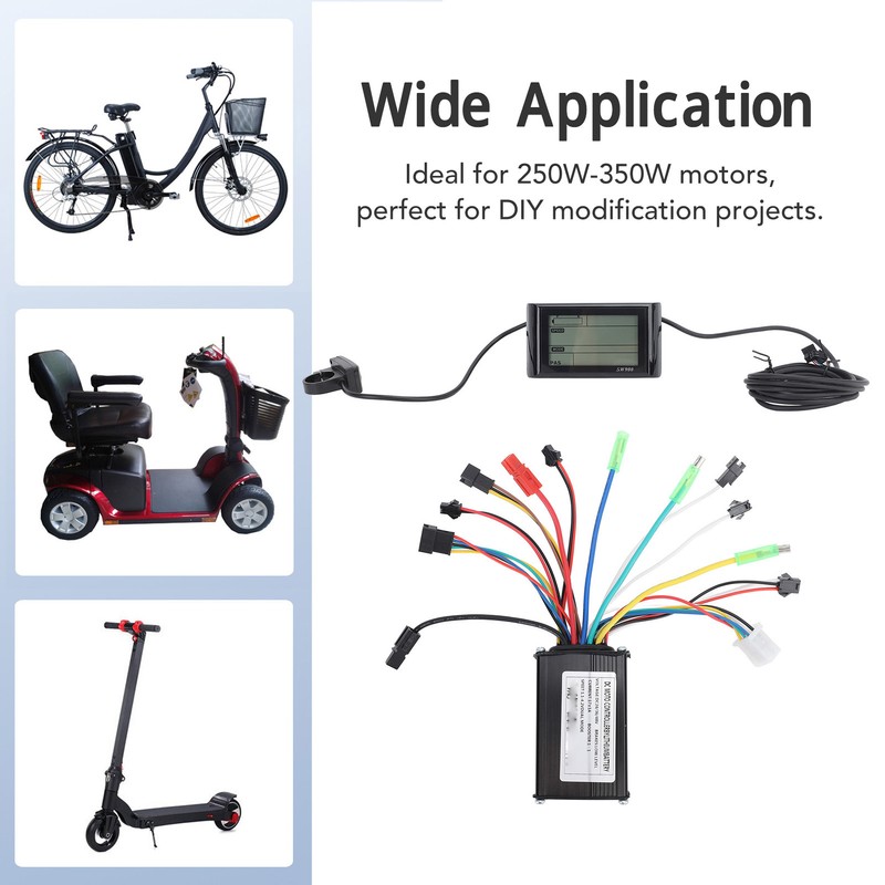 Electric Bike Conversion Kit 3 Mode 17A Controller SW900 Display