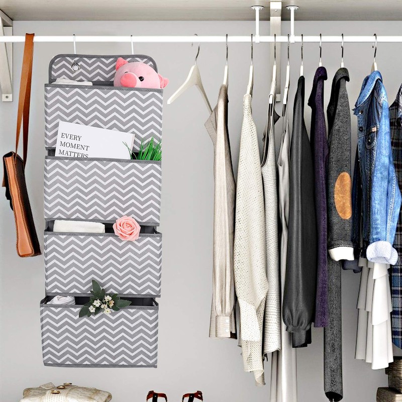 MaoXinTek Over Door Hanging Storage Organizer 4 Pocket Wall Mount