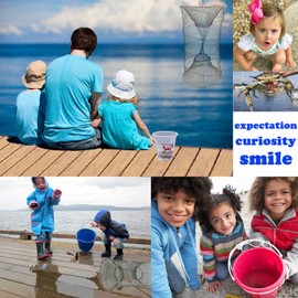 CHYGER Crab Trap Fishing Net Shrimp Basket Bait Traps Fishing Accessories Line Lobster Cage Bait Case Portable Folded