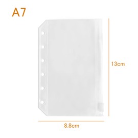 System Organizer Refill, A7, Mini 6 Holes, 10 Pieces, Zipper Pocket, Clear Pocket, PVC Binder Pocket, System Notebook, Ring File, Refill, Replacement, Multi-Functional, Storage for Small Items,