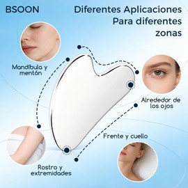 3PCS Gua Sha, Herramienta de Guasha Facial, Gua Sha Facial Acero Inoxidable para Terapia de Acupuntura Facial y Corporal,Ideal para Masajes Corporales