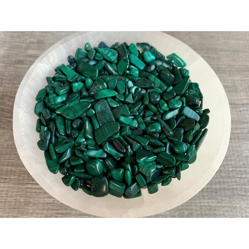 Malachite Chips – Natural Mini Malachite Stones, Crushed Undrilled Malachite,