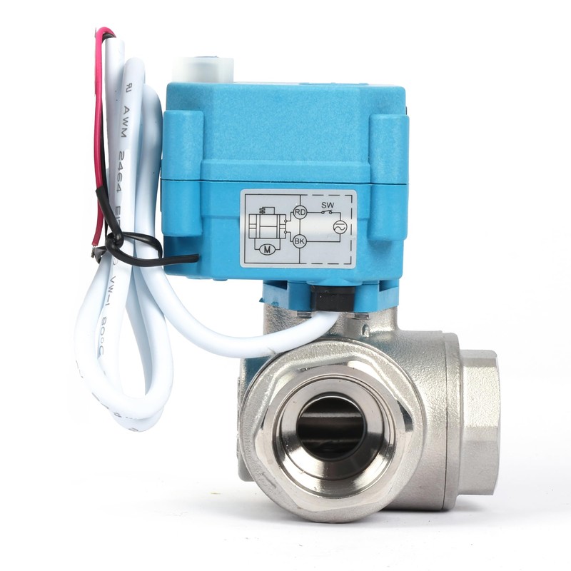 U.S. Solid 3/4" 3 Way Stainless Steel Motorized Ball Valve