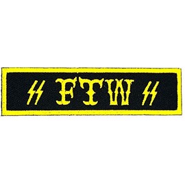 FTW Black Yellow Patch Funny Slogan Joke Rockabilly Embroidered Biker Patch Biker Iron on/Sew on Patch