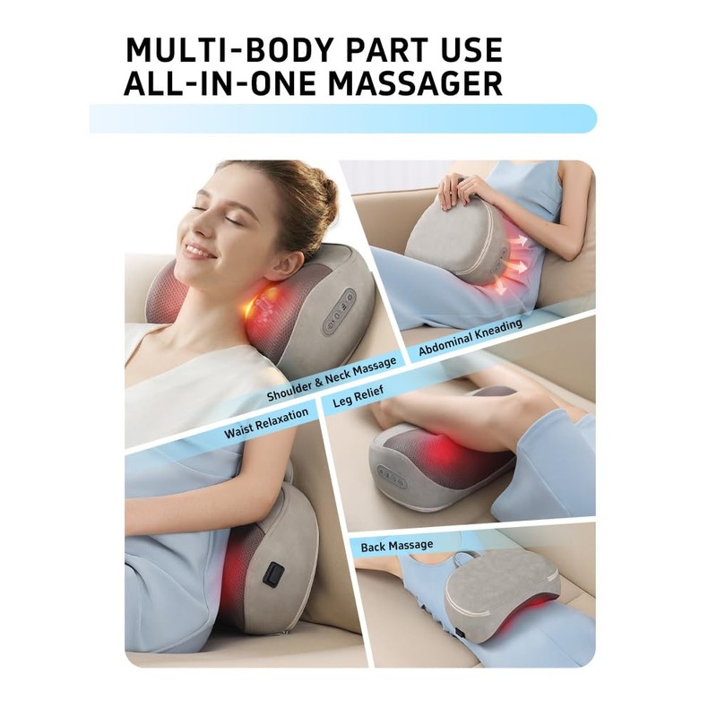 Cordless Neck & Shoulder Massager with Heat, Rechargeable