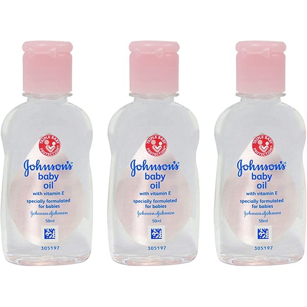 Johnson's Baby Massage Oil, 50 ml / 1.7 FL Oz - 3 Pack