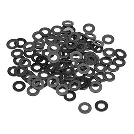 sourcing map Pack of 100 Nylon Flat Washers M5 for 5 mm ID Screw Bolts 10 mm AD 1 mm Thick Spacer Sleeves Sealing Rings Washers for Tap Pipe Water Hose Black