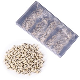 500 PCs Light Blonde Micro Ring Beads - 5mm Salon-Grade Links for Blonde & Balayage Hair Extensions