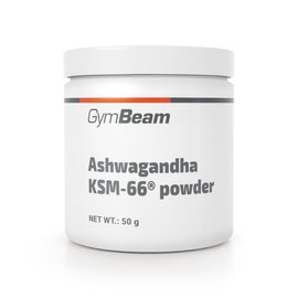GymBeam GymBeam Ashwagandha KSM-66? Pulver - Hochwertiger Pflanzenextrakt Indischer Ginseng, Adaptogen fr Schlaf & geistige Gesundheit, mit bioaktiven Withanoliden, Winterkirsche, 50g