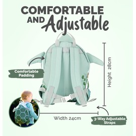 Juicy Bumbles Toddler Backpack for Boys and Girls Kids Nursery Bag Small Mini Baby Preschool Rucksack - Animal Designs Turtle Age 2-5