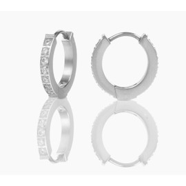 Tini Lux Hypoallergenic Pavé Crystal Date Night Hoops Silver
