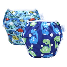 storeofbaby Reusable Beach Diaper Washable Swimsuits for Babies 0-3 Years(2 Count (Pack of 1))