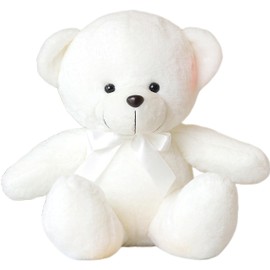 Pgsnhxj Cute Teddy Bear Stuffed Animals, 7.8'' Plush Teddy Bear Christmas Birthday Valentine's Day Gifts for Kids Girlfriends (White)