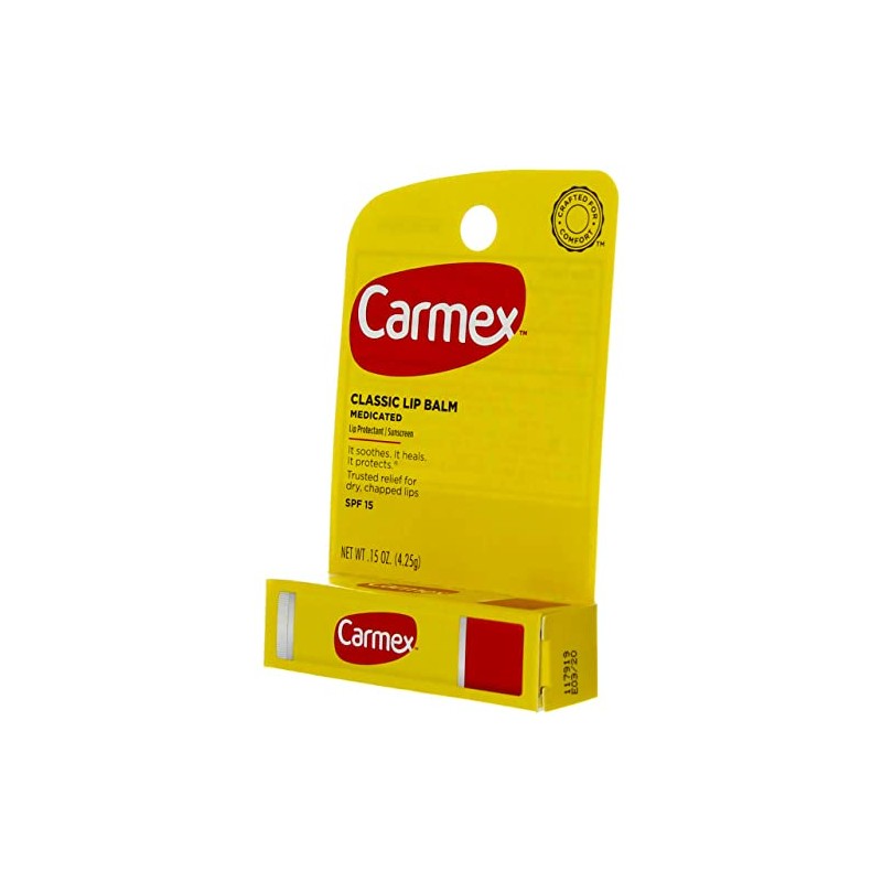 Carmex Classic Lip Balm, protector labial protector solar SPF 15,