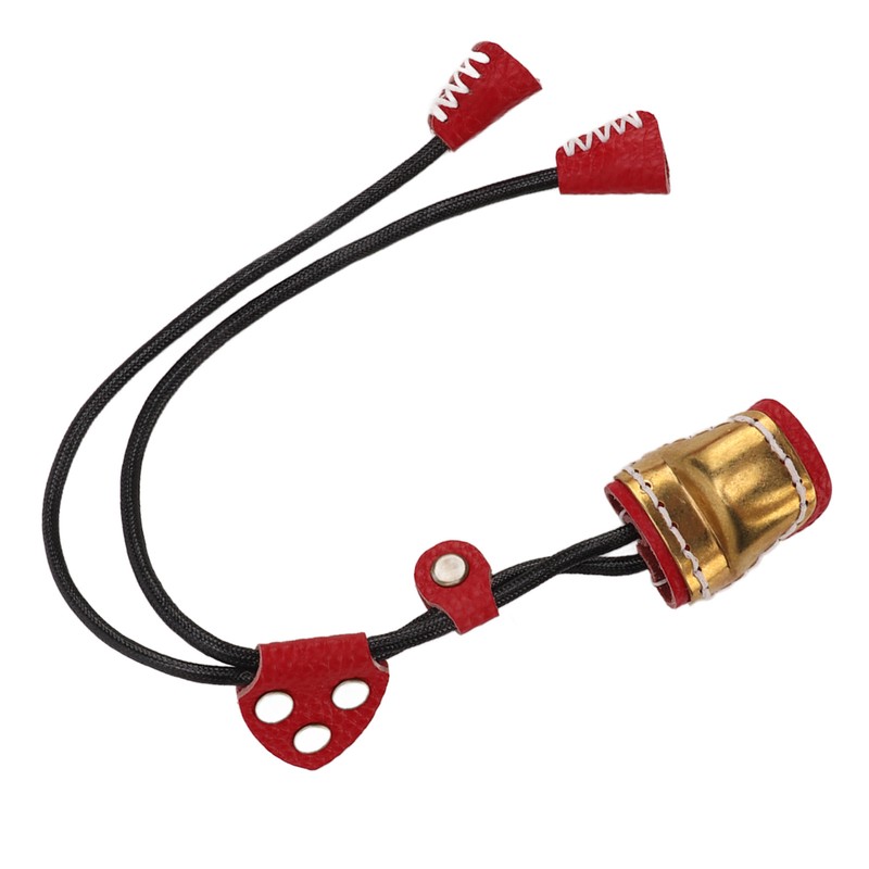 Archery Thumb Protector Regulable Design Safety Rope Brass Cowhide Material