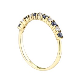 Old English Jewellers 9ct Yellow Gold Blue Sapphire Eternity Band Ring - size J K L M N O P Q R S (P)