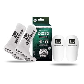 Tapedesign Bundle Allround Socks Classic + Shinguards 2.0 - Non-Slip Football Socks & Ultralight Shin Pads - Perfect Grip & Comfort - Non-Slip Technology for Training & Game