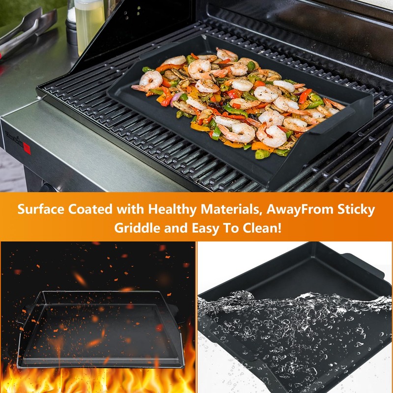 Universal Cast Iron Griddle 17" X 13",Stove Top Griddle for