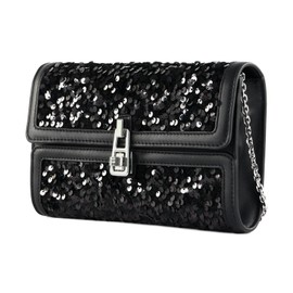 Coccinelle Magic 2Nite Paillettes Clutch Bag Noir/Noir, Black / black