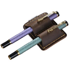 VANTOO Leather Pen Holder for Notebook, Pen Loop Holder Pencil Clip for Journal Planner Clipboard, Gift for Book Lovers Teachers Writers (Coffee)