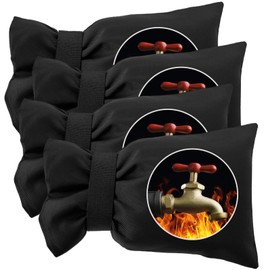 4 Pack Outdoor Faucet Covers for Winter Freeze Protection,5.5 x 7.9 Inch Reusable Waterproof Hose Bib Cover,Thickened Anti-Freeze Faucet Socks for Outdoor Garden,Black