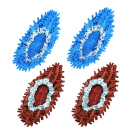 Mop Slippers Shoes Cover Duster - Microfiber Mopping Slippers for Floor Cleaning,Floor Cleaning Tools, Washable Reusable Mop Socks Mop Shoes Microfiber Foot Socks (2 Pairs)