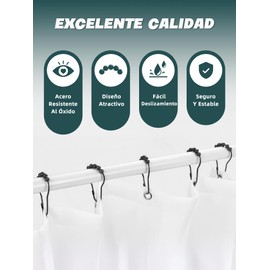 SCHIB 24PCS Ganchos para Cortina De Baño, Ganchos para Cortina De Ducha para Cortina De Ducha para Cortinas De Ducha Y Forros