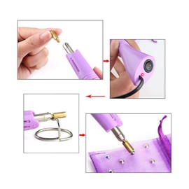 XUDREZ Hotfix Applicator, 7 in 1 Professional Iron-on Hot Fix Tool, DIY Hot Fix Rhinestone Setter Applicator with 7 Different Sizes Tips, Support Stand (Purple)