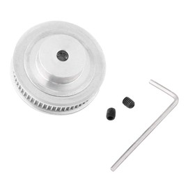 60 Teeth 2gt Synchronous Wheel, Timing Belt Pulley, Aluminium 5 mm Bore Aluminium Toothed Disc, with 1 x Wrench and 2 x Screws for 3D Printers