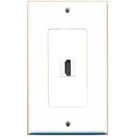 RiteAV HDMI 2.0 Wall Plate 1 Gang Decorative - 1 Port - White