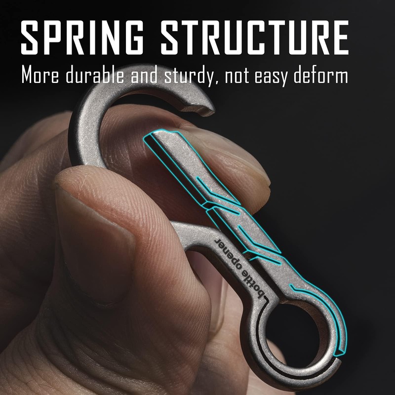 KeyUnity Titanium 2 in 1 EDC Keychain Clip Multitool, Carabiner