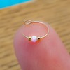 Tiny opal Faux Clip-On Nose Ring 24g - 14K GOLD