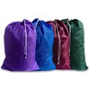 Small Heavy Duty Nylon Drawstring Laundry Bags in Assorted Colors,