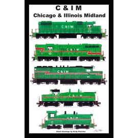 Chicago & Illinois Midland 12"x18" matted poster Andy Fletcher signed