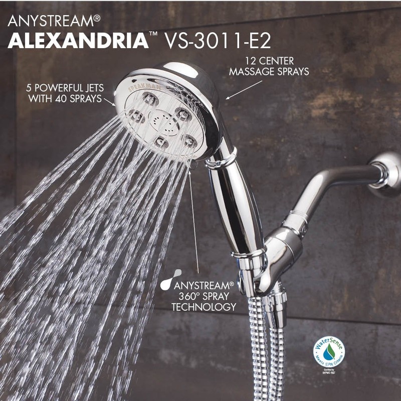 Speakman VS-3011-E2 Chelsea Polished Chrome 2.0 GPM Handheld Shower Head