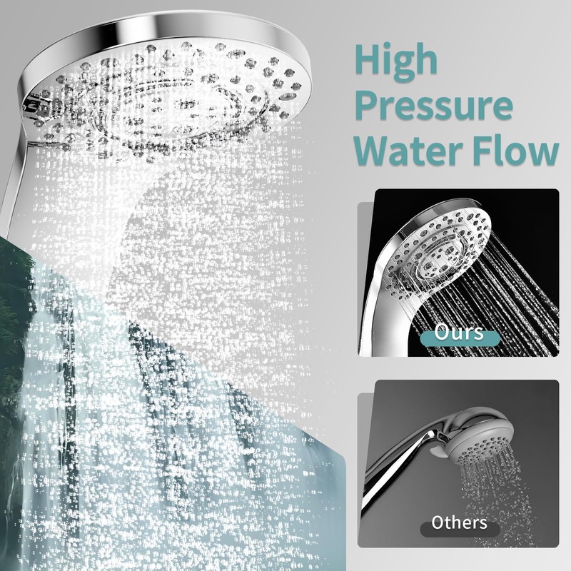 EAARSUO High Pressure Rain Shower Head with Handheld Spray, Magnetic