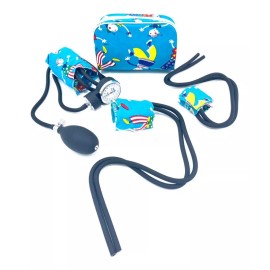 Checkateck Set Pediátrico De Baumanómetro 3 Brazales Color Celeste B5-9