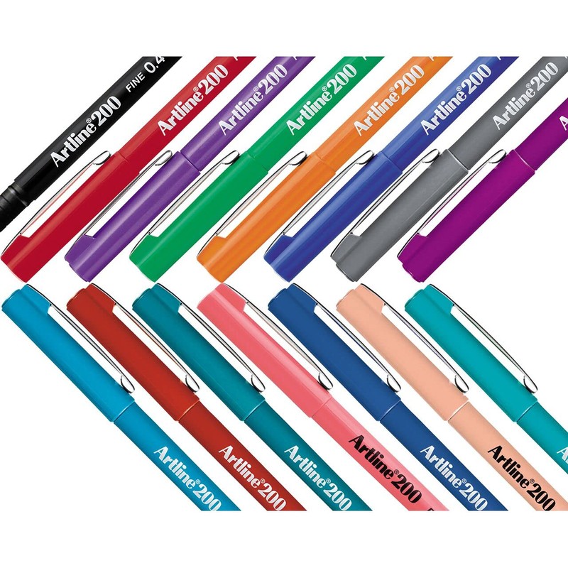 Artline 200 Fineliners Technical Drawing Pens - Pack 20